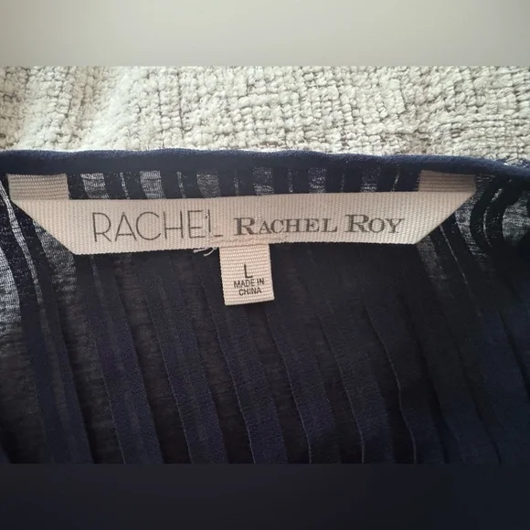 RACHEL Rachel Roy Deep Blue Pleated Blouse - Picture 3 of 4